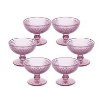 Jogo de 6 Taças Imperial Coupe para Coquetel em Vidro Rosa