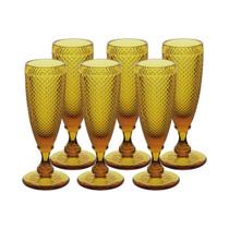 Jogo de 6 Taças Imperial de Champanhe em Vidro Âmbar