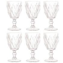 Jogo de 6 Taças Para Água e Vinho 240ml Diamond Casambiente