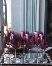 Jogo de 6 taças para Bordeaux em cristal ecológico 580ml A23cm cor violeta Bohemia