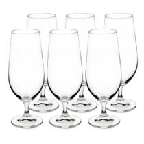 Jogo de 6 tacas para cerveja Anna em cristal ecologico 380ml A19,5cm