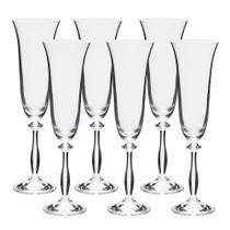Jogo de 6 Taças para Champanhe em Cristal Ideal para Festa e Eventos 190ml