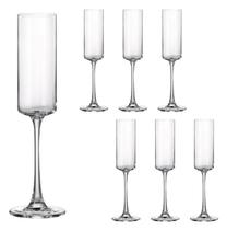 Jogo de 6 taças para champanhe Kubitto em cristal ecológico 160ml A24cm