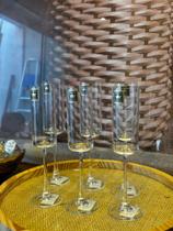 Jogo de 6 taças para champanhe Kubitto em cristal ecologico 160ml A24cm - Bohemia Jogo de 6 taças para champanhe Kubitto em cristal ecologico 160ml A24cm - Bohemia