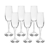 Jogo De 6 Taças Para Champanhe Vidro 215ml
