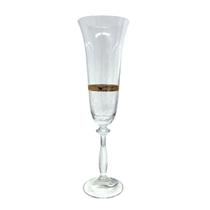 Jogo de 6 Taças para Espumante Angela Decorada em Cristal Gold 190ml - Bohemia