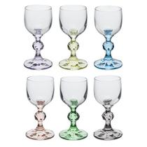 Jogo De 6 Taças Para Licor 50ml Coloridas Claudia Bohemia