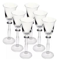 Jogo de 6 tacas para licor Angela colorida em cristal ecologico 60ml A18,5cm colorido