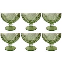 Jogo de 6 Taças para Sobremesa Verde 310ml Sofisticação e Estilo à Mesa Jogo de 6 Taças para Sobremesa Verde 310ml Sofisticação e Estilo à Mesa