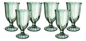 Jogo De 6 Taças Peach Para Água Vinho Vidro 340ml Cor Verde