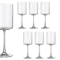 Jogo de 6 taças quadradas para vinho Kubitto em cristal ecologico 380ml A23cm Bohemia