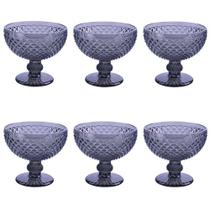 Jogo de 6 Taças Roxo Fumê para Sobremesa - 310ml Jogo de 6 Taças Roxo Fumê para Sobremesa - 310ml
