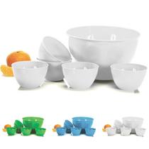 Jogo de 6 Tigelas para Sobremesa e Petiscos 5 Peças de 350ml + 1 Peça de 3,5L BPA Free Jogo de 6 Tigelas para Sobremesa e Petiscos 5 Peças de 350ml + 1 Peça de 3,5L BPA Free