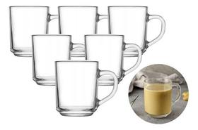 Jogo De 6 Xicara De Café Chá 250 Ml Praticasa Caneca Vidro Jogo De 6 Xicara De Café Chá 250 Ml Praticasa Caneca Vidro