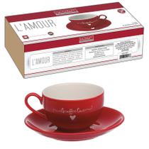 Jogo De 6 Xícaras 160ml Para Chá Vermelha Lamour Hauskraft