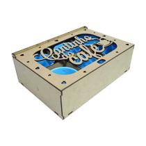 Jogo de 6 xícaras 85 ml Acrílico c/ Caixa MDF Cantinho do Café
