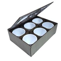 Jogo de 6 xícaras 85 ml Acrílico c/ Caixa MDF Cantinho do Café Jogo de 6 xícaras 85 ml Acrílico c/ Caixa MDF Cantinho do Café