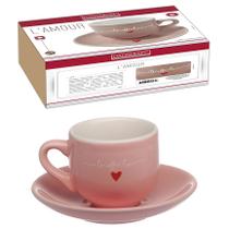 Jogo De 6 Xícaras 90ml Para Café Rosa Lamour Hauskraft