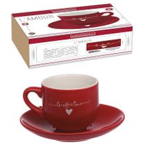 Jogo De 6 Xícaras 90ml Para Café Vermelha Lamour Hauskraft Jogo De 6 Xícaras 90ml Para Café Vermelha Lamour Hauskraft