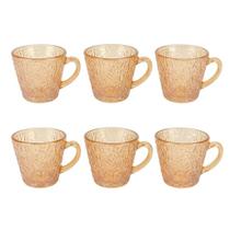 Jogo De 6 Xícaras 90ml Para Café Vidro Martelado Âmbar Ke Home