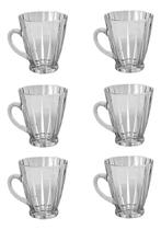 Jogo de 6 xicaras Acádia Coffee Time em Vidro 180ml