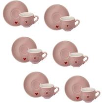 Jogo de 6 Xícaras Café L' Amour 90ml Porcelana - Haüskraft