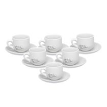 Jogo de 6 Xícaras Café Manhattan 90ml Porcelana Branca Haüskraft