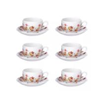 Jogo de 6 Xícaras Chá Le Jardin 160 ml Porcelana - Haüskraft