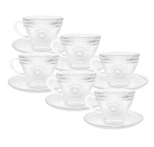 Jogo de 6 Xícaras com Pires de Café e Chá 220ml Jogo de 6 Xícaras com Pires de Café e Chá 220ml