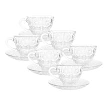 Jogo de 6 Xícaras com Pires de Café e Chá 220ml