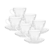Jogo de 6 Xícaras com Pires de Café e Chá 220ml