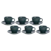 Jogo De 6 Xícaras De Cerãmica Com Pires Café Chá 90ml Jogo De 6 Xícaras De Cerãmica Com Pires Café Chá 90ml