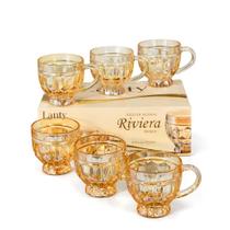 Jogo de 6 Xícaras de Vidro Âmbar Riviera 220ml - Lanty