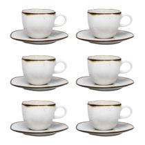 Jogo de 6 Xícaras Grandes Com Pires Oxford Ryo Maresia 220ML Jogo de 6 Xícaras Grandes Com Pires Oxford Ryo Maresia 220ML