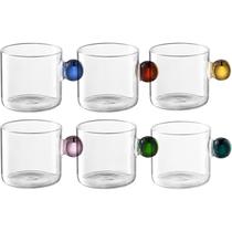 Jogo de 6 xicaras Palla em vidro borossilicato e alca colorida 80ml Full Fitt Jogo de 6 xicaras Palla em vidro borossilicato e alca colorida 80ml Full Fitt