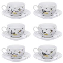 Jogo de 6 Xícaras Para Chá 160ml Honey Bee Porcelana Hauskraft
