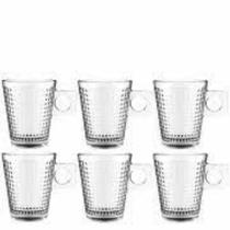 Jogo de 6 xicaras square coffee time em vidro 80ML