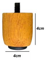 Jogo de 7 Pé Pezinho De 4 Cm Cama Box Moveis Madeira Cor Mel