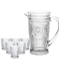 Jogo de 7 Peças Jarra com Copos Mandala Vidro - Wolff Jogo de 7 Peças Jarra com Copos Mandala Vidro - Wolff