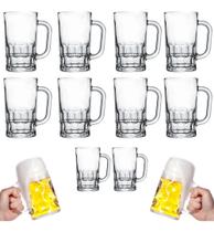 Jogo De 8 Canecas Chopp Vidro Copos Cerveja Festa 300ml Jogo De 8 Canecas Chopp Vidro Copos Cerveja Festa 300ml
