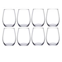 Jogo de 8 Copo de Vidro Redondo p/ Drinks Bebidas Vinho Buffet