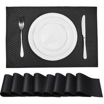 Jogo de 8 jogos americanos HomeJoy impermeáveis 33 x 48 cm preto