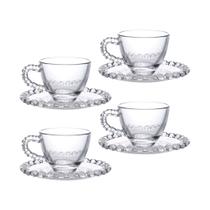 Jogo de 8 Peças para café Diamante em cristal 80ml Mesa Posta Full Fit Jogo de 8 Peças para café Diamante em cristal 80ml Mesa Posta Full Fit