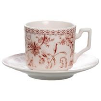 Jogo De 8 Peças Para Café Em New Bone China Bordô 90Ml Hortênsia L'Hermitage Jogo De 8 Peças Para Café Em New Bone China Bordô 90Ml Hortênsia L'Hermitage