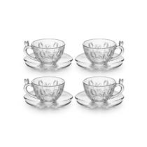 Jogo de 8 Peças para Chá Tulipa em Cristal 210ml Mesa Posta Full Fit