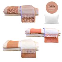 Jogo de 9 Lencois Para Berço Americano 100% Algodão + Brinde