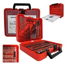 Jogo De Acessórios Brocas E Bits Com 100 Pçs + Maleta Jogo De Acessórios Brocas E Bits Com 100 Pçs + Maleta