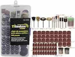 Jogo de acessórios micro retifica 150 peças titanium