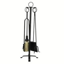 Jogo de acessorios p/ Limpeza Acessorios De Lareira Argola Preta Jogo de acessorios p/ Limpeza Acessorios De Lareira Argola Preta