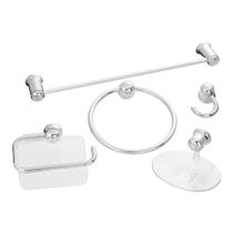 Jogo de Acessórios Para Banheiro 5 Peças Cromado